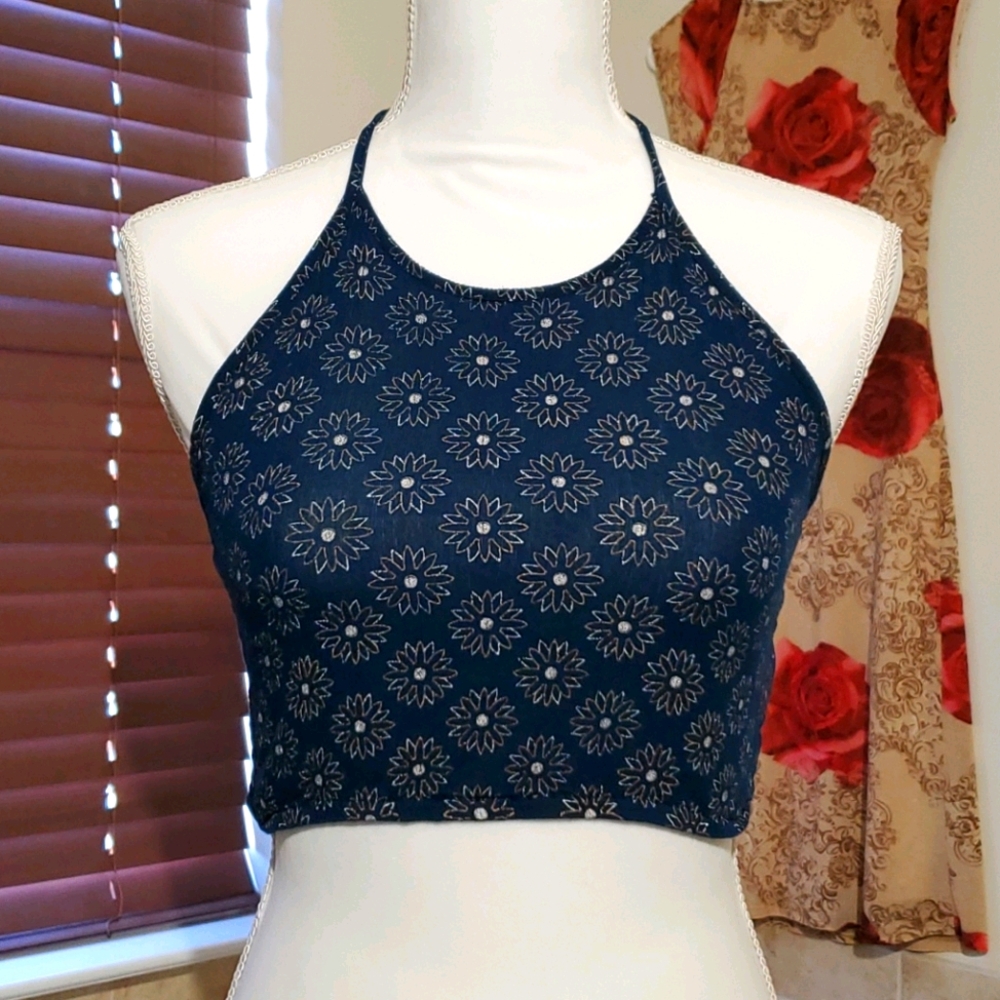 Navy Crop Halter